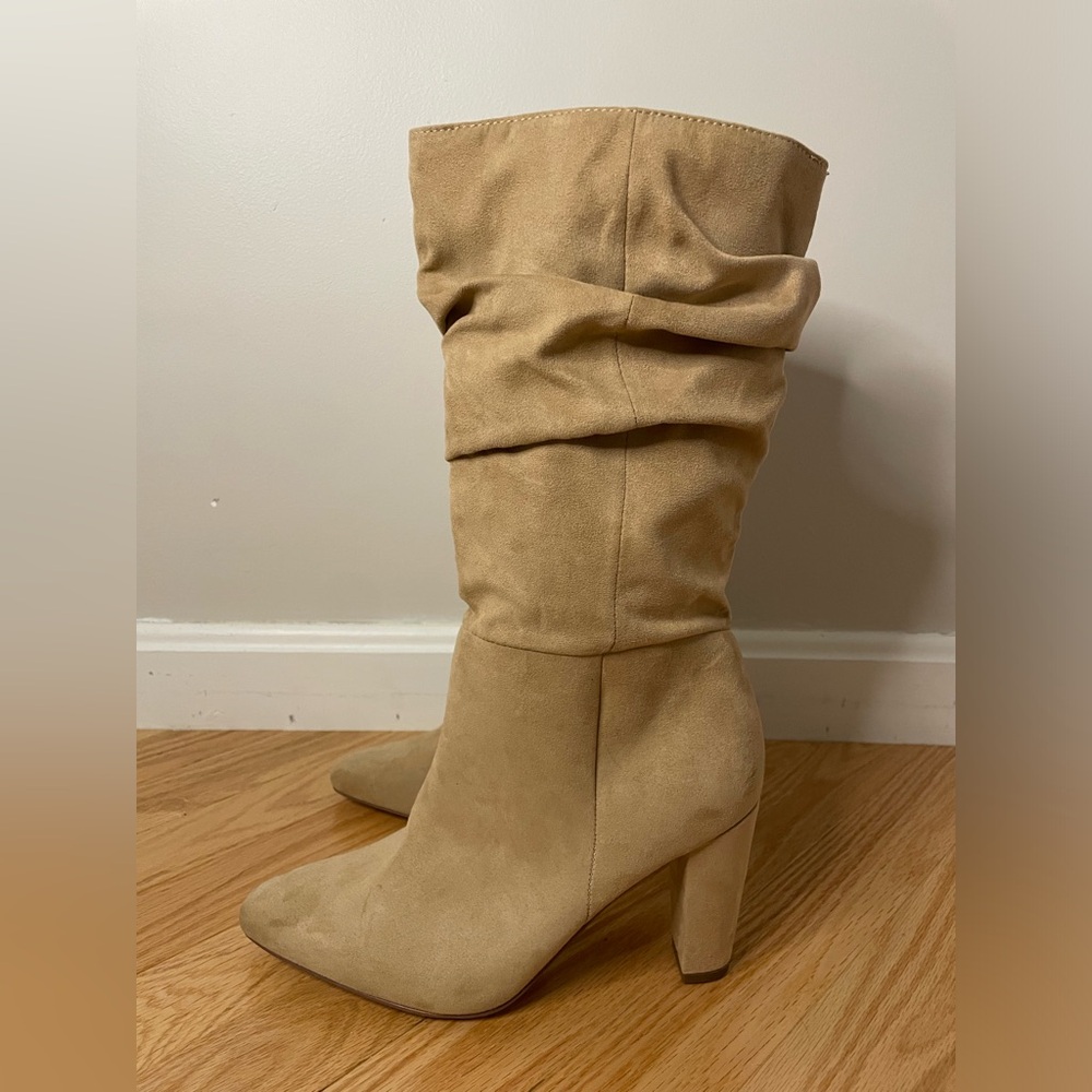 Banana Republic Slouchy Suede High Heel Boot, Biscotti, Size 7, NWT - Picture 2 of 12